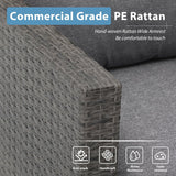 3-Piece Patio Furniture Set, Outdoor Wicker Rattan Sectional Sofa & Patio Couch with Cushions