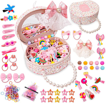 Hair Accessories for Girls Hair Clips Including Jewelry Box Hair Stuff Hair Barrettes Hair Ties Hair Bows Teen Girl