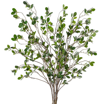 43'' 5Pcs Artificial Ficus Branches Faux Leaf Spray Green Eucalyptus Branches Artificial Greenery Stems Fake Ficus