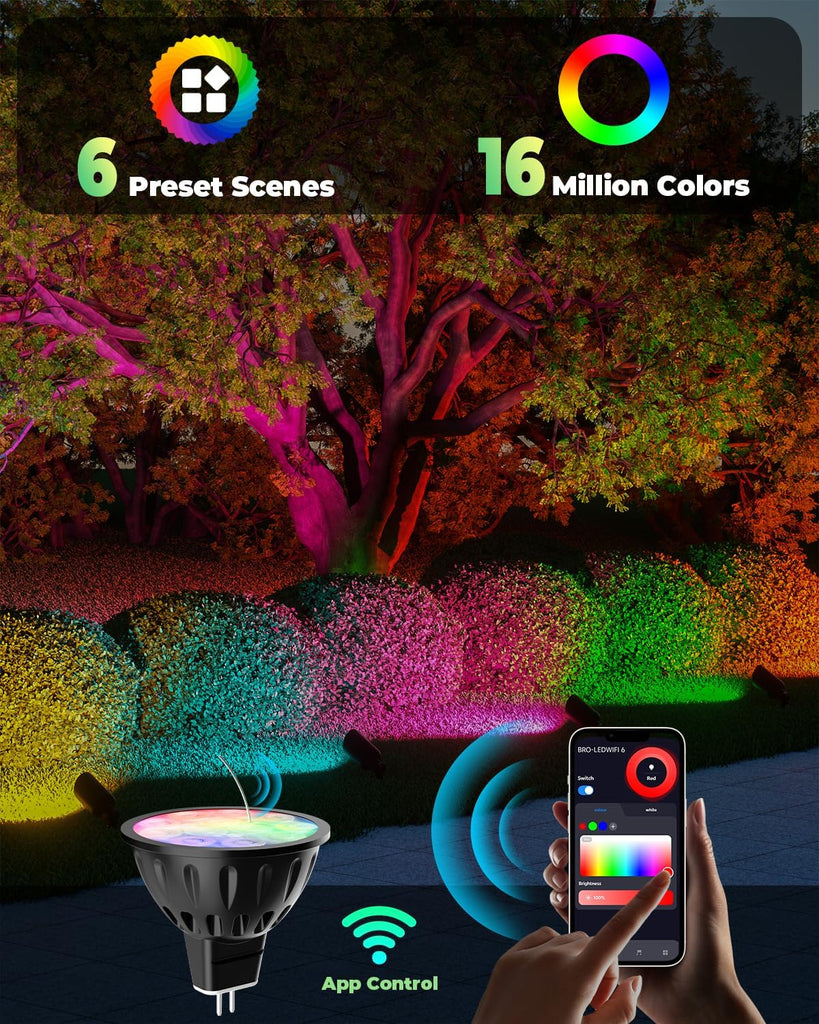 Smart MR16 Bulb, 12V WiFi MR16 LED Bulb RGBW Color Changing 4pcs