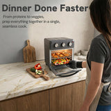 6-in-1 Air Fryer Toaster Oven Combo, Compact 12.7 QT Small Countertop Convection Oven, Fits 9" Pizza & 4 Toast