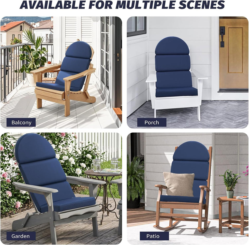 Adirondack Chair Cushion, 50x20 in Outdoor Rocking Seat Pad, 1 Pack | Navy Blue Replacement High Back Cushion
