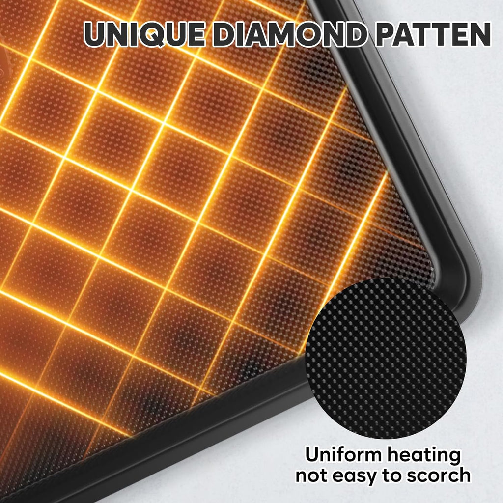 Nonstick Sheet Set with Cooling Rack, 4-Piece Cookie Sheets for , 0.8mm Heavy Duty Carbon Steel Oven Pans, Ceramic