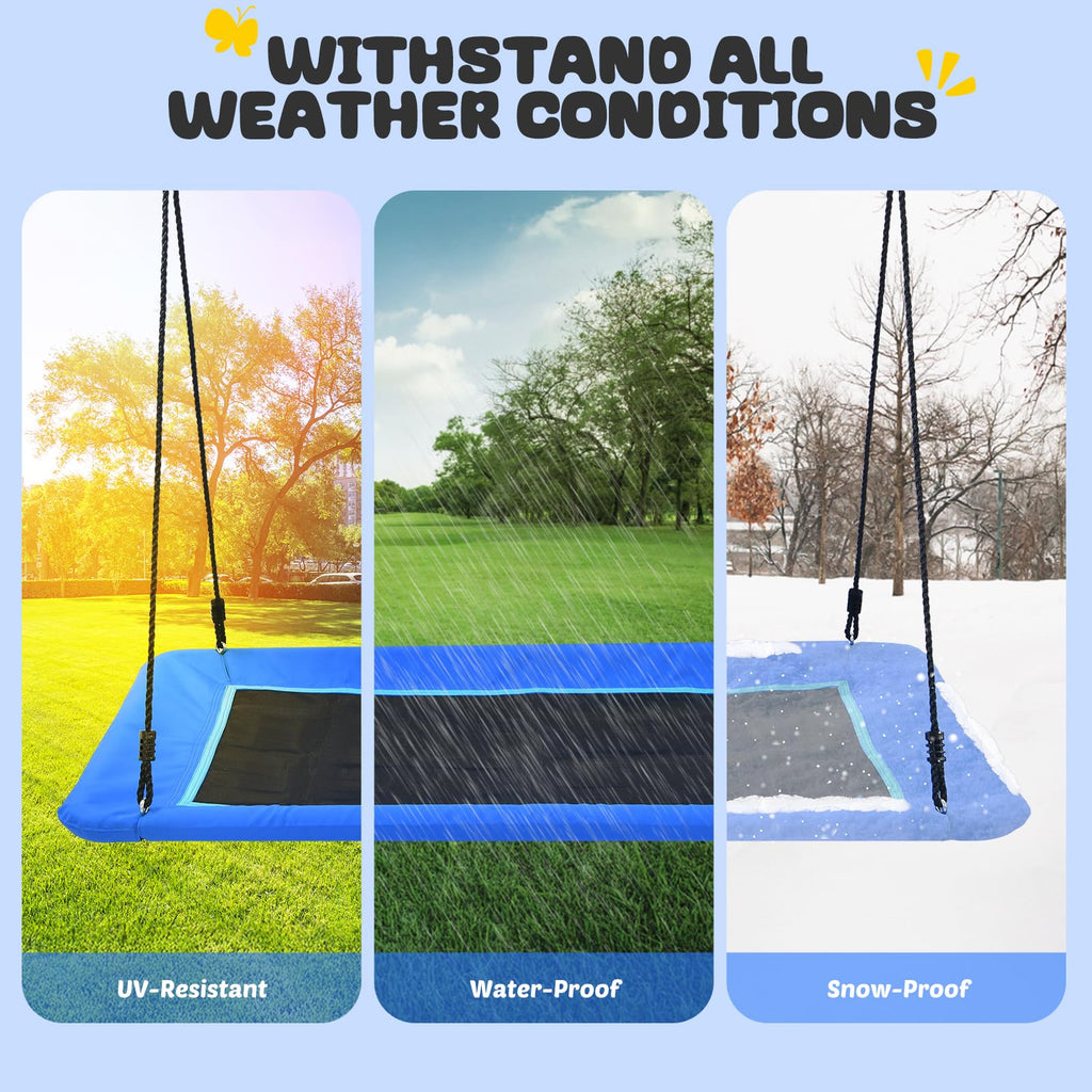 700lbs 60" Large Rectangle Platform Tree Swing for Kids & Adults