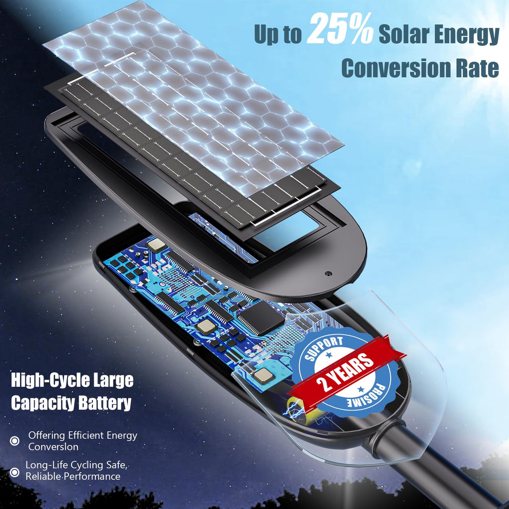 Solar Street Lights Outdoor Waterproof, Dusk to Dawn Solar Lights with Motion Sensor and Remote Control Solar