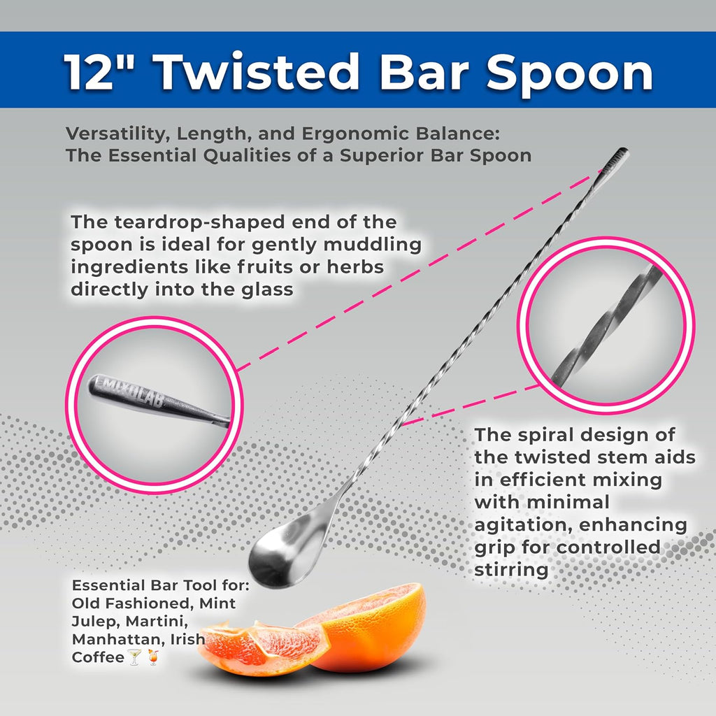 Bar Tool Set, Premium 6-Piece Bartender Tools - Effortlessly Mix Cocktails After a Long Day - Includes Jigger - Set of 6