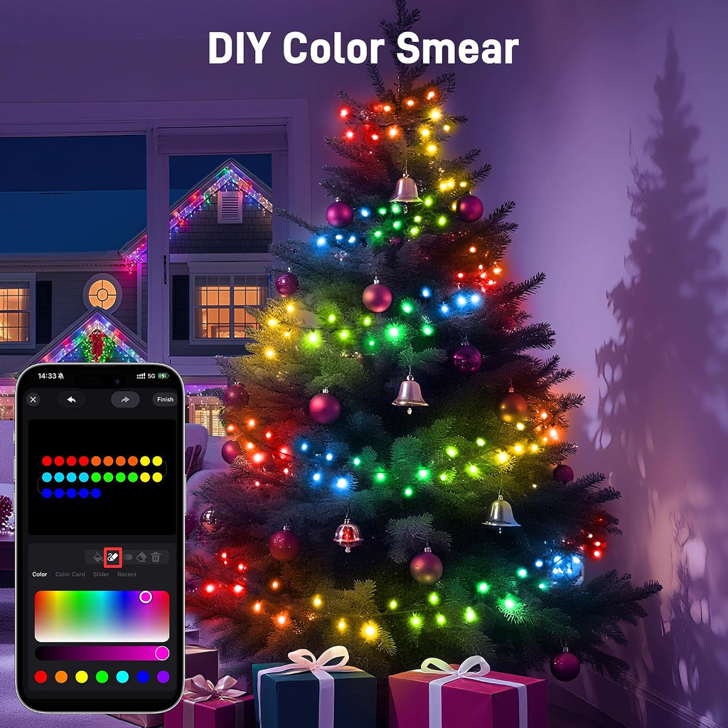 Smart Christmas String Lights,131FT 400 LED RGBW Color Changing Light