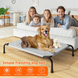 Raised Dog Bed for Large Dogs, Waterproof XL Dog Cot, Outdoor Cooling Elevated Pet Bed Load 200lb, 47.75" x 30.5", Grey