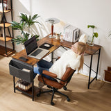 L Shaped Desk Computer Gaming Corner Table 51 Inch Home Office Writing Student Work PC Workstation with Side Storage