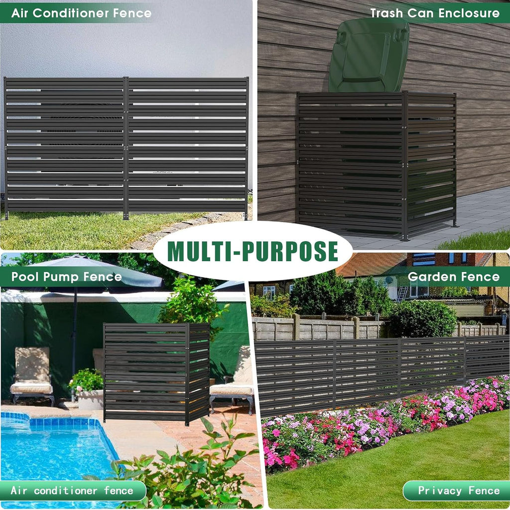 42" H x 38" W (3 Panels) Air Conditioner Fence, Metal Privacy Fence Panels for Outside, AC Unit Fencing, Trash Can