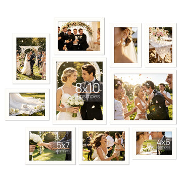 Picture Frames Set of 10, Including 8x10, 5x7, 4x6 White Frame
