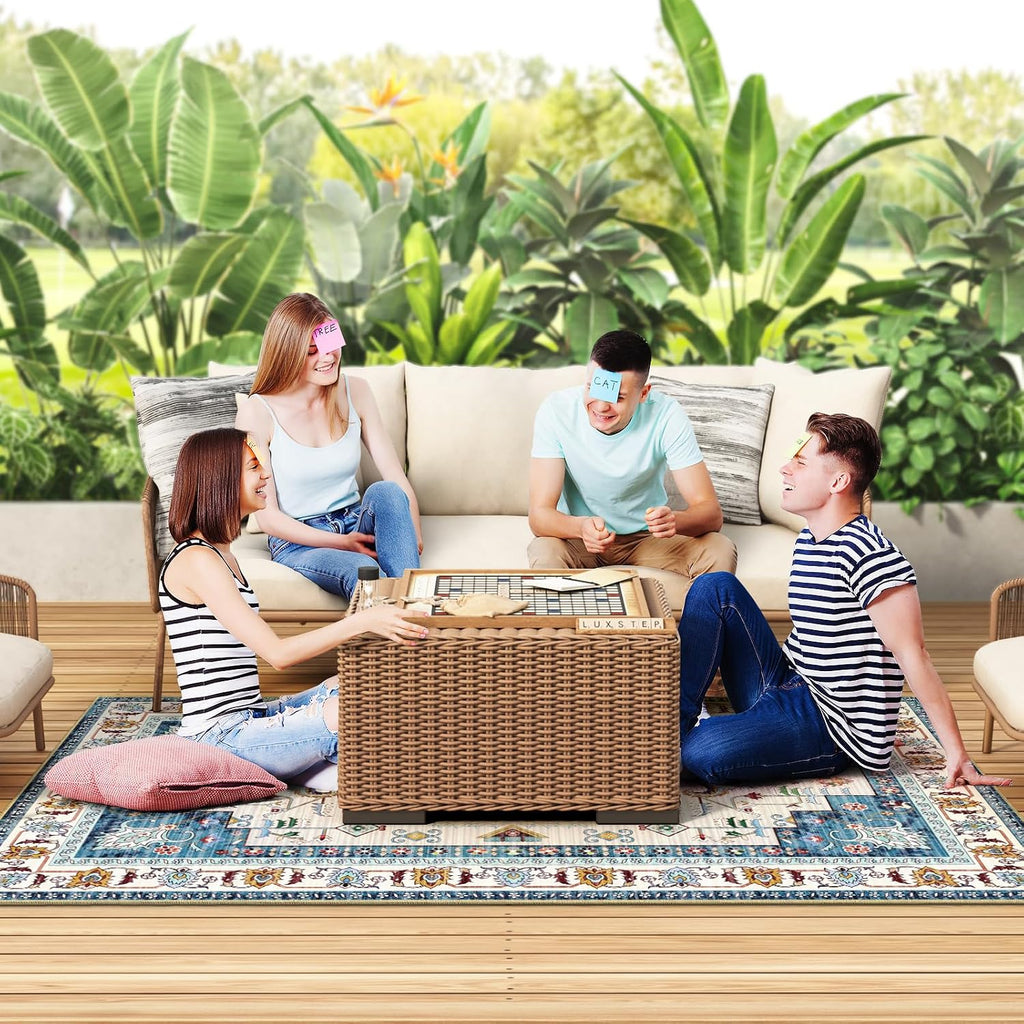 Outdoor Boho Area Rug Outside Rug Outdoor Carpet Large Floor Mat