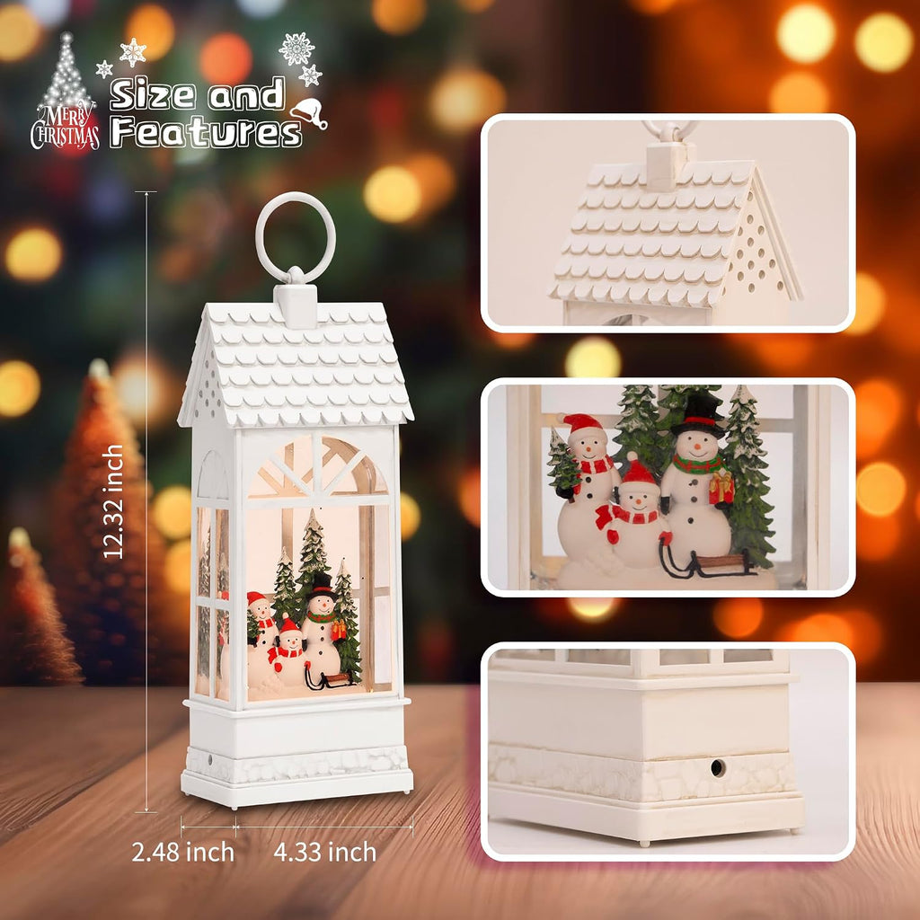 Extra Large Christmas Snow Globes, 12.4" Snowman Electric Light up Snow Globe Christmas, 8 Festive Songs 6 Hrs Timer
