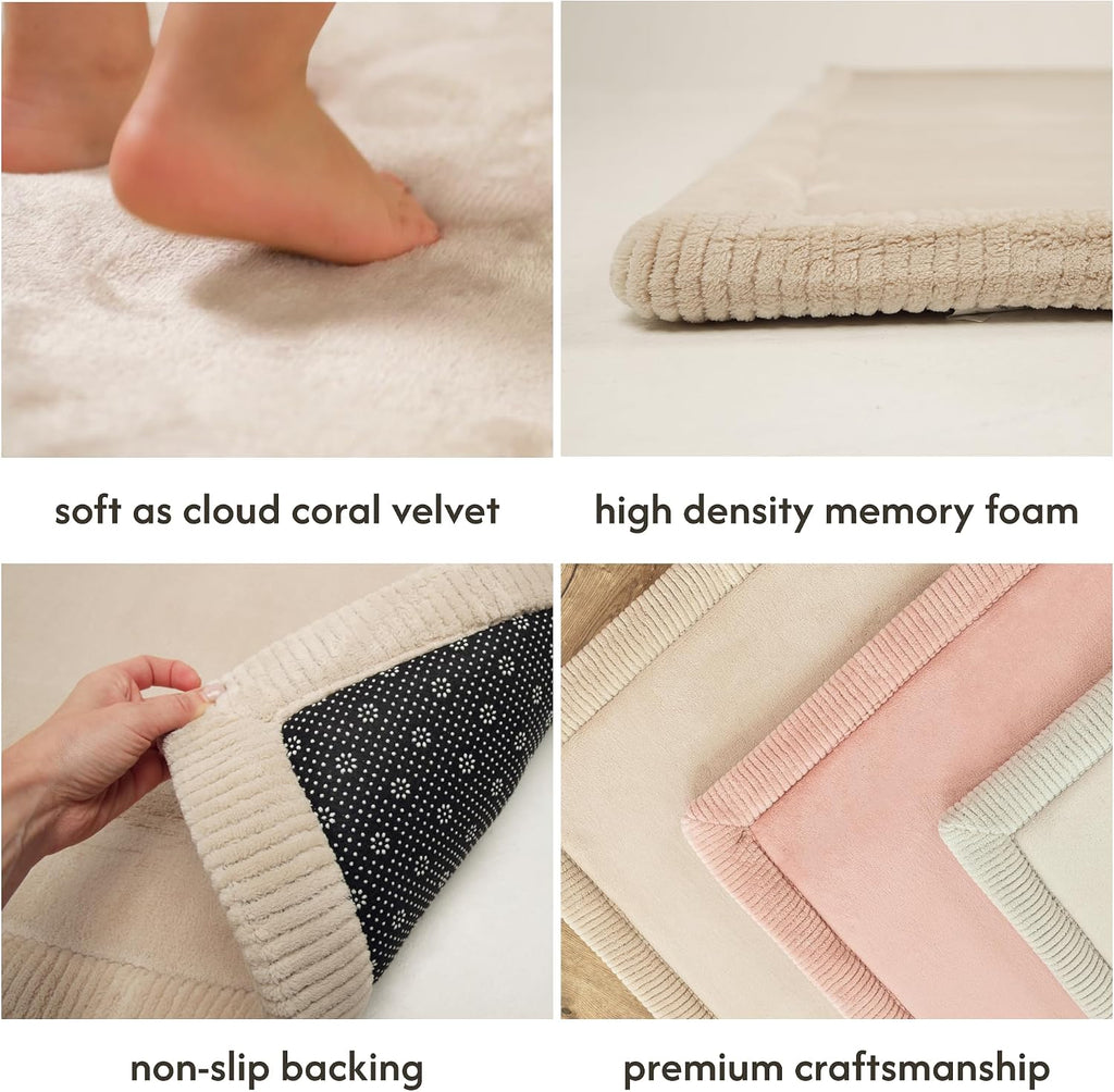 CloudSoft Baby Play Mat for Floor 47" x 67" Beige
