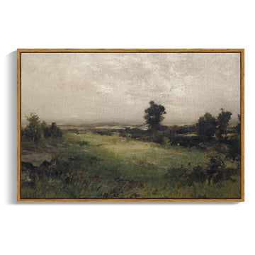 Framed Canvas Wall Art Vintage Decor, Framed Vintage Landscape Canvas Wall Art, Wild Field Oil Painting Prints