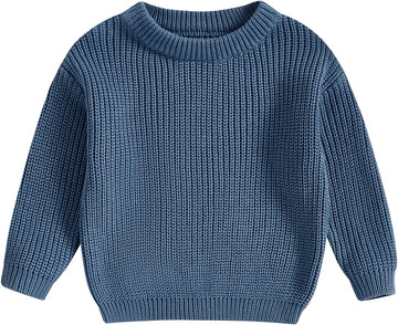 Toddler Baby Girl Boy Knit Sweater Long Sleeve Pullover Oversized Sweatshirt Fall Winter Clothes