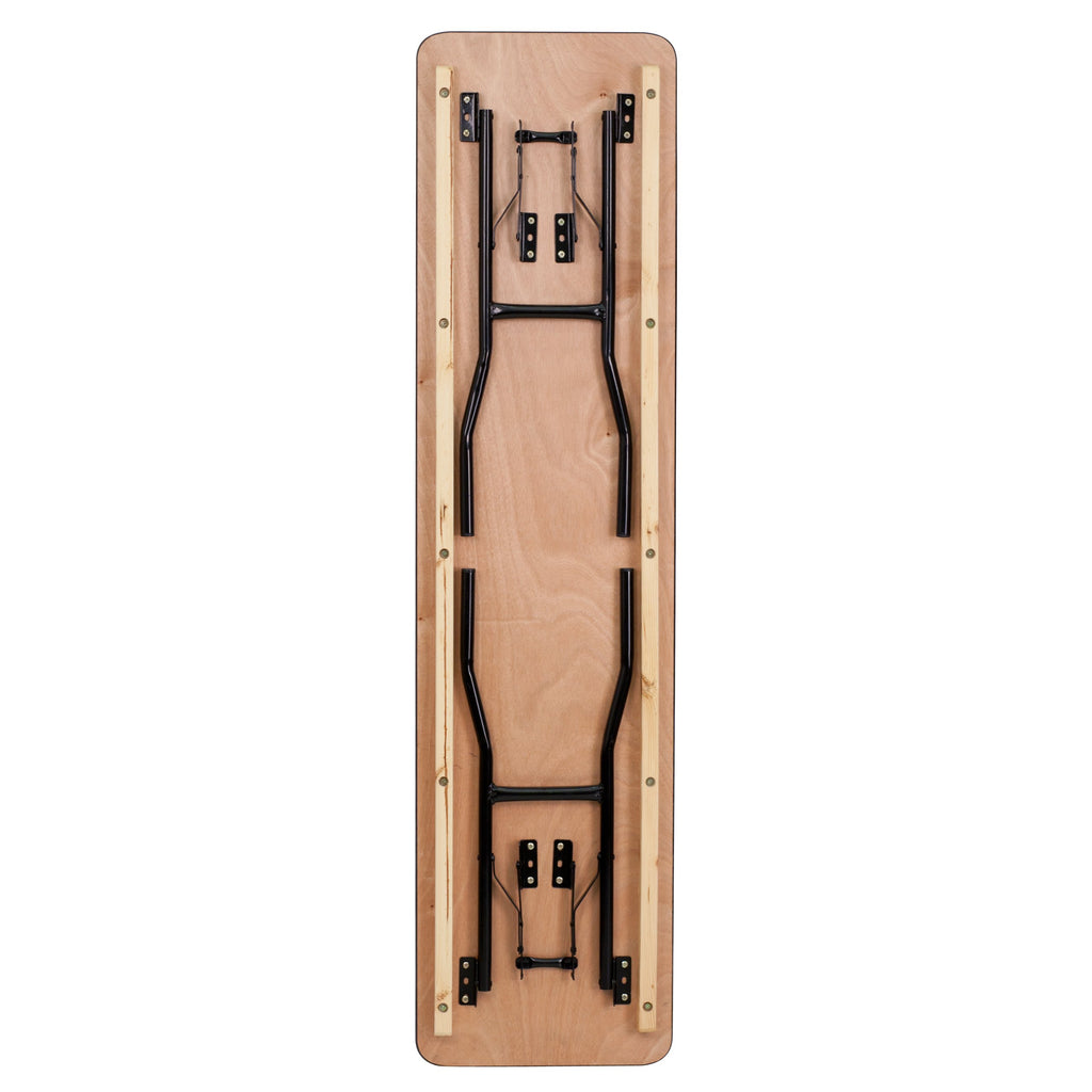 72" x 30" Natural Wood Rectangular Folding Table