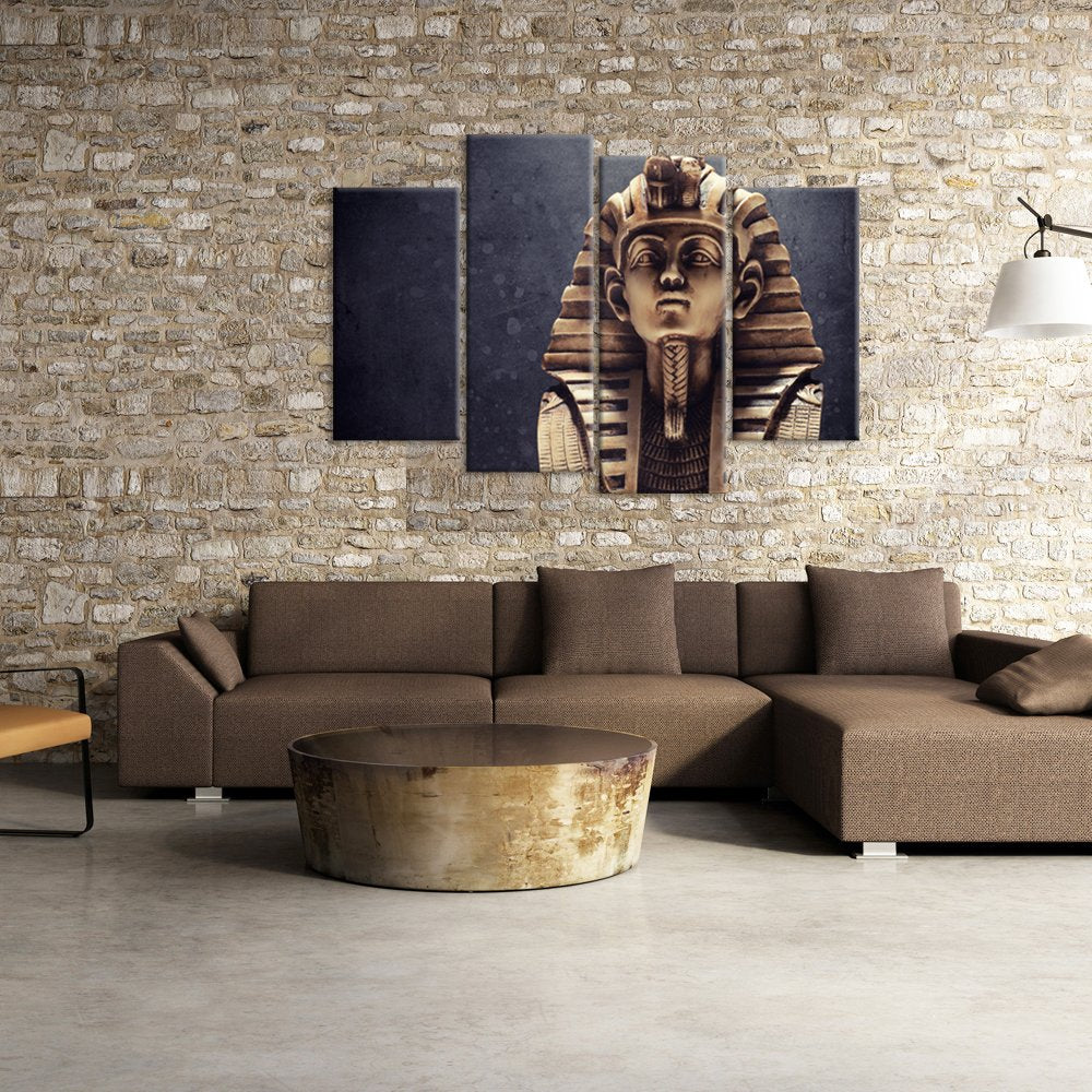 4 Panel Portrait Ancient Egyptian Pharaoh King Canvas Wall Art Vintage Ancient Egypt The Figure Picture Painting