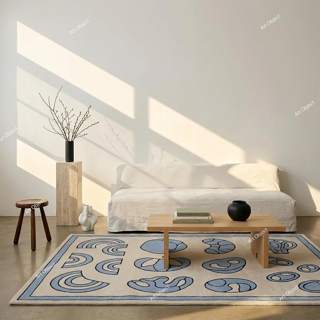 Hand Tufted Wool Area Rug, Scandinavian Design Carpet