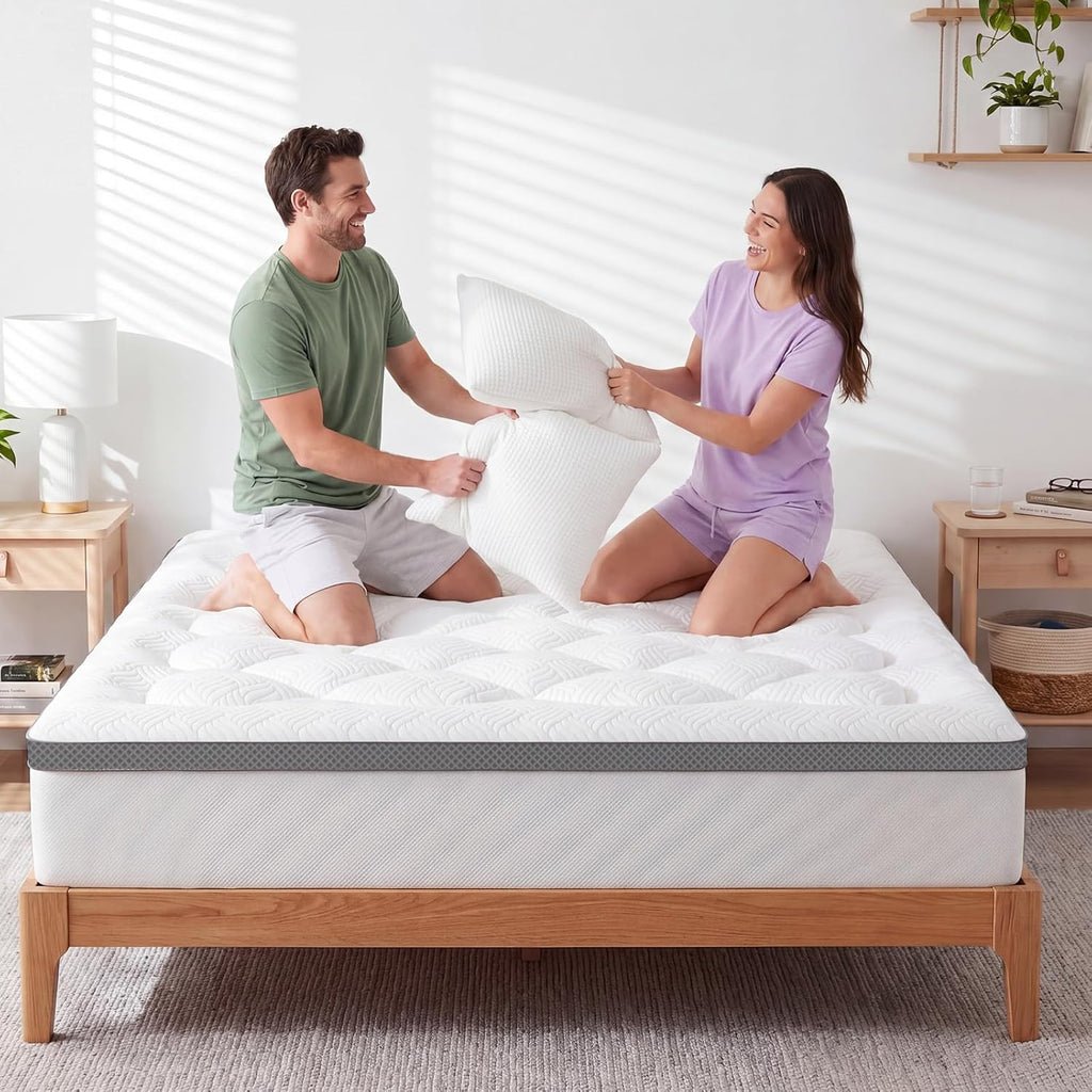 Queen Mattress Topper, Viscose Derived from Bamboo, Pillow Top | Breathable Mesh Sides, Shredded Memory Foam Blend