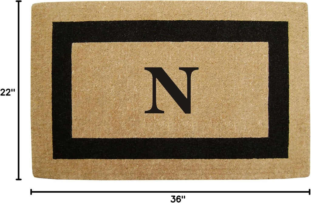 Luxury Coco Coir Doormat - Monogrammed Single Letter Outdoor Front Door Mat - Personalized Housewarming Gift for New
