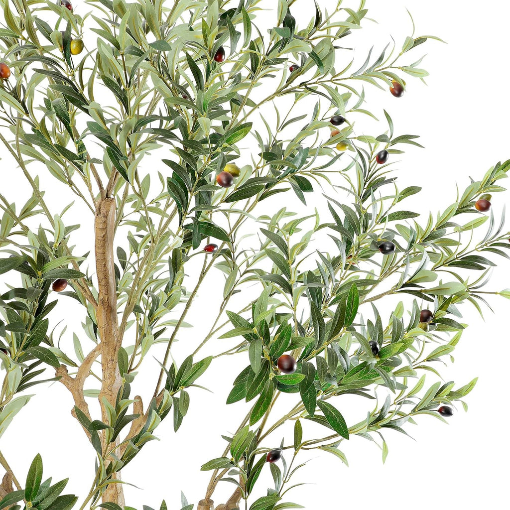Tall Faux Olive Tree,9ft(108in) Realistic Potted Silk Artificial Olive Tree, Fake Olive Trees Indoor with Green
