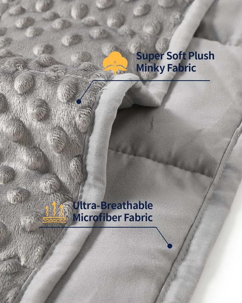Cooling Weighted Blanket for Adults, Queen Size 15 lbs, 60′′x80′′