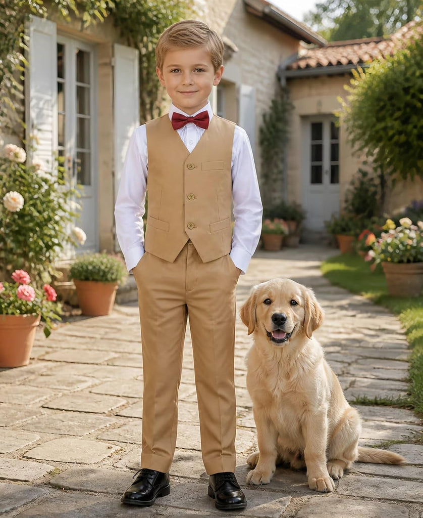 Boys Suit piece Kids Ring Bearer Wedding Vest Pants Formal Outfit