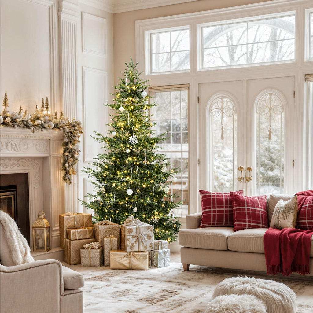 6.5ft Prelit Aspen Fir Artificial Christmas Tree with Remote