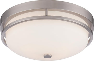 Two Light Flush Mount, Pwt, Nckl, B/S, Slvr