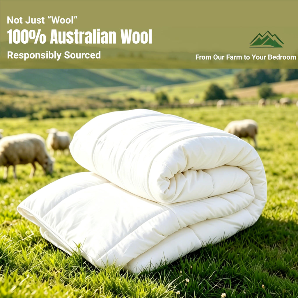 100% Australian Wool Comforter -All Season Breathable Duvet Insert
