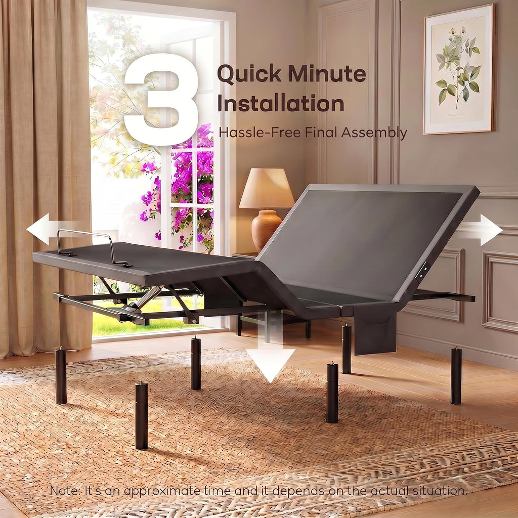Split King Adjustable Bed Frame,Electric Adjustable Bed Base with Massage,APP Control & Remote,Adjustable Base Zero - Set of 2