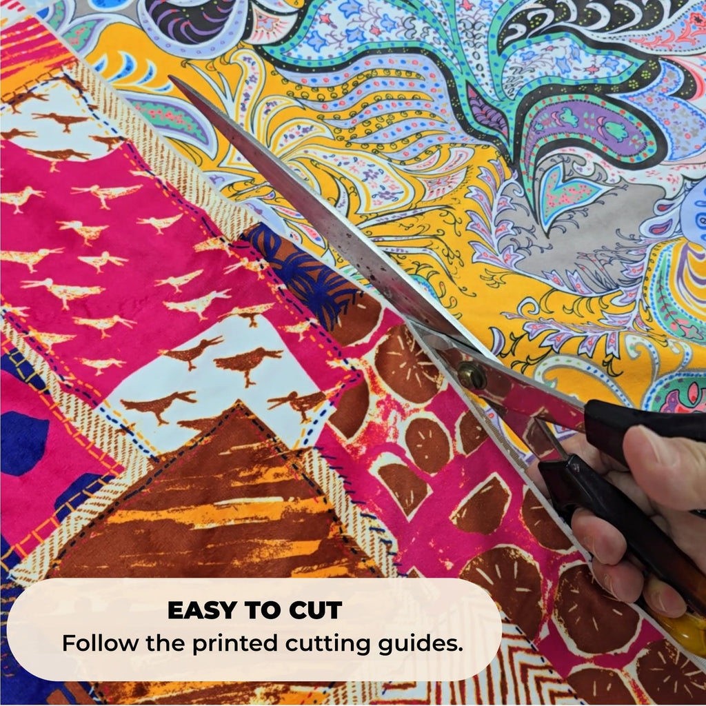 Printed Fleece Fabric Panel for Quilting, 55.5 x 74 Inches, 12 Blocks