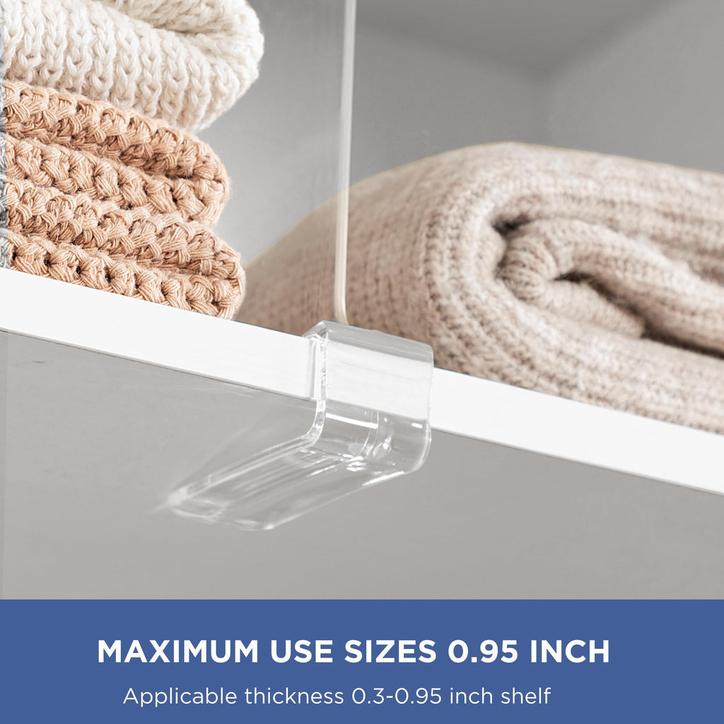 12 Pcs Clear Acrylic Shelf Dividers, Vertical Purse Organizer for Closet Perfect for Sweater, Shirts, Handbags