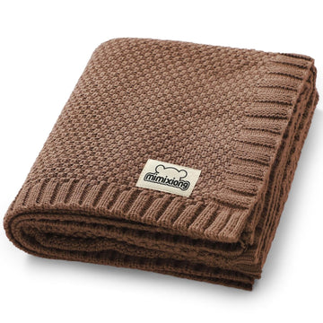 Baby Blanket Knit Toddler Blankets for Boys and Girls Beige 40 x30 Inch
