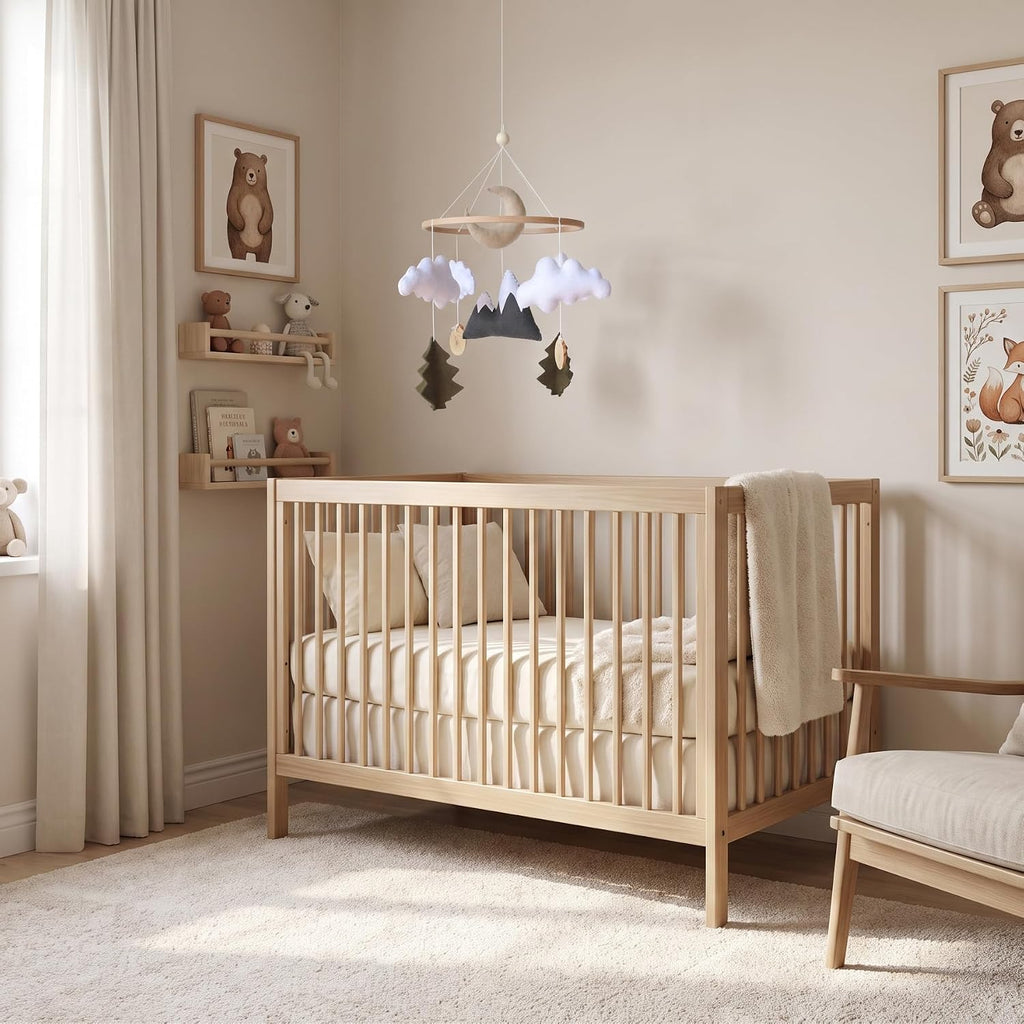 Woodland Mobile for Crib Forest Baby Mobile for Crib Woodland Crib Mobile for Boys Minimalism Baby Mobile for Bassinet