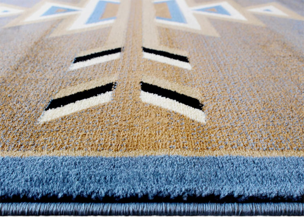 Southwest 8'x10' Native American Area Rug in Blue