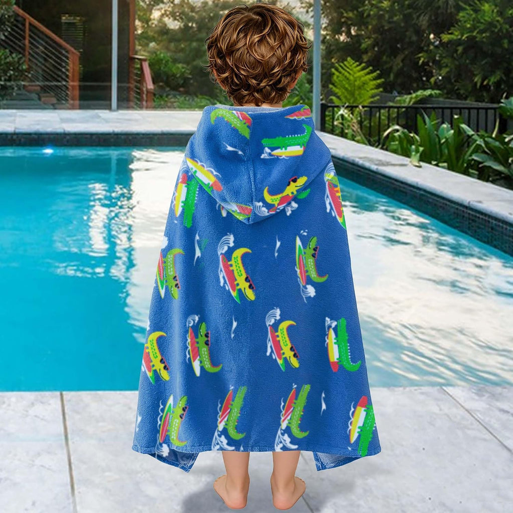 Crocodile Toddler Bath Towel Age 3-5,100% Cotton,Crocodile