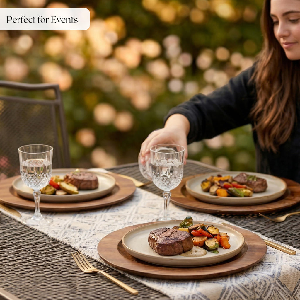 Mango Wood Charger Plates, 13 in, Set of 2