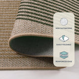 Lahome Modern Rainbow Easy Jute Rug, Washable 5x7 Area Rugs for Living Room Black Farmhouse Dining Room Rug