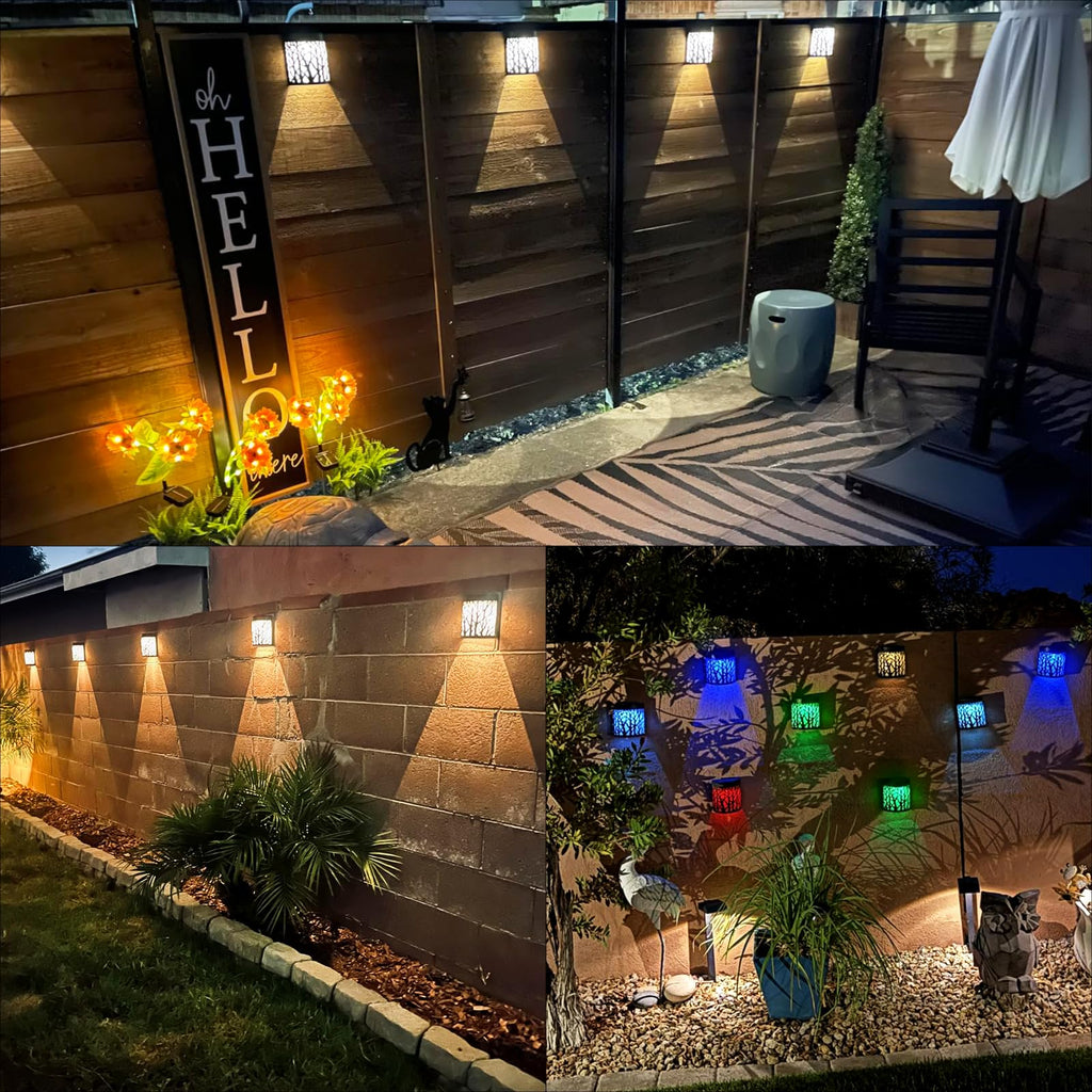 Solar Wall Lights Outdoor Wall Sconce Fence Lights Solar Powered