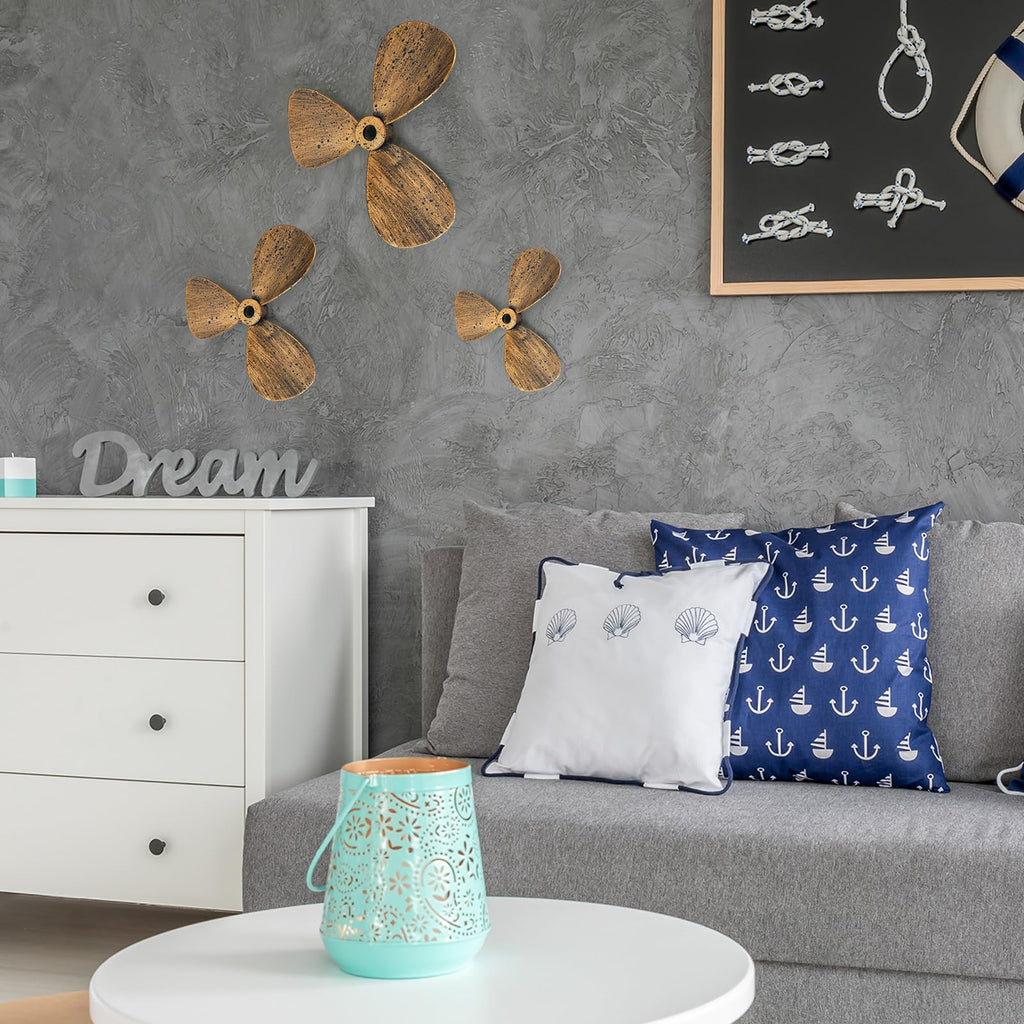 3 Pcs Nautical Decor Metal Nautical Wall Art Decor Ship Propeller