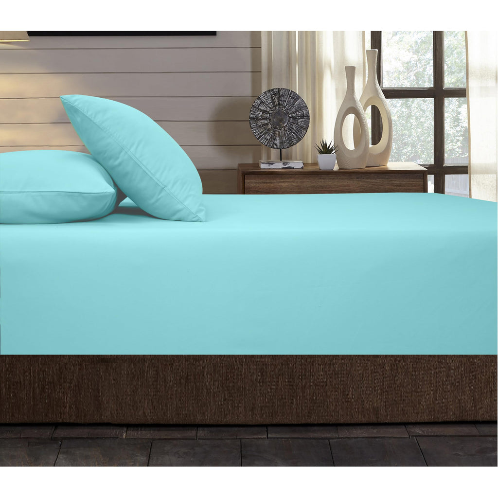Percale Cotton Sheet Set Twin Size, 3‐Piece, 100% Combed Cotton Sheets, Crisp & Cool, 15 in Deep‐Pocket Fitted Sheet