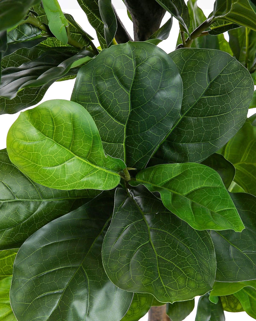 Fiddle Leaf Fig Tree 6ft Tall Artificial Tree in Plastic Pot Fake Ficus Lyrata Plants with 184 Decorative Fiddle