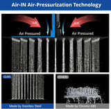 Shower Head, 8‘’ High Pressure Rainfall Shower Head/Handheld Shower Combo with 11'' Extension Arm