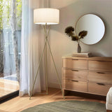 Jaxon Tripod Floor Lamp with Pleated Drum Shade, Modern Lamp, Contemporary and Elegant LED Lamp