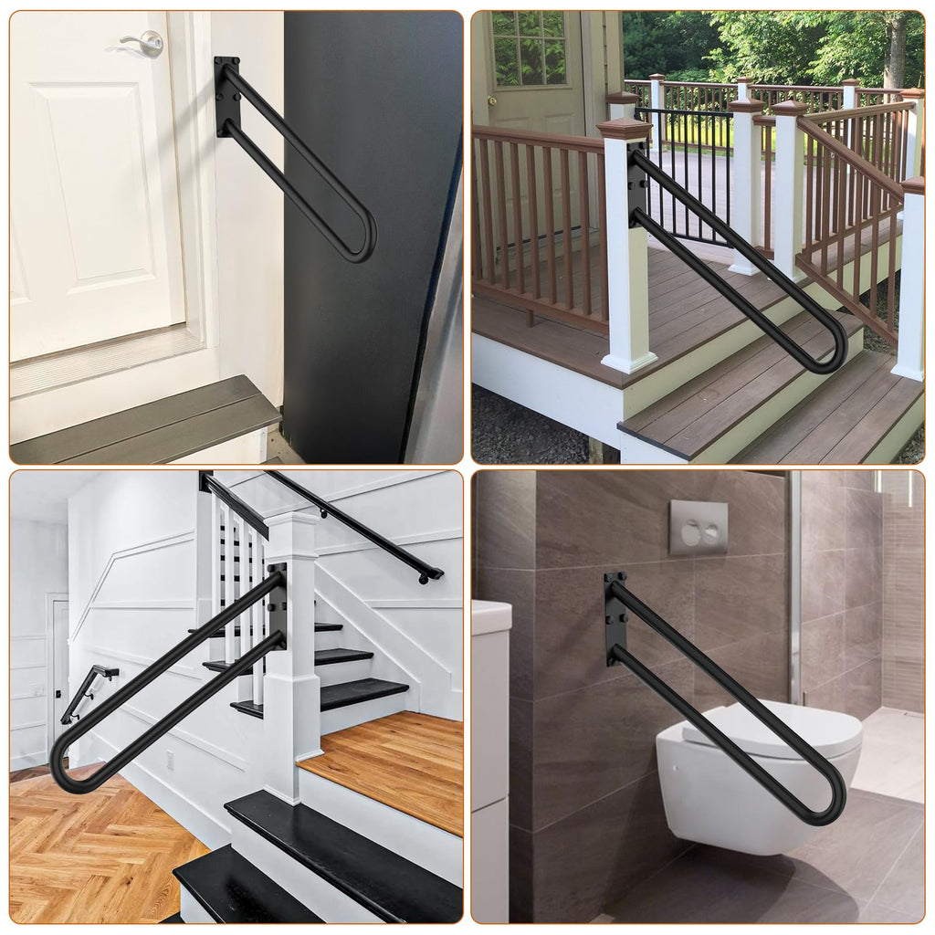 28 Inch Oil Rubbed Black Stainless Steel Handrail, for 1-5 Steps