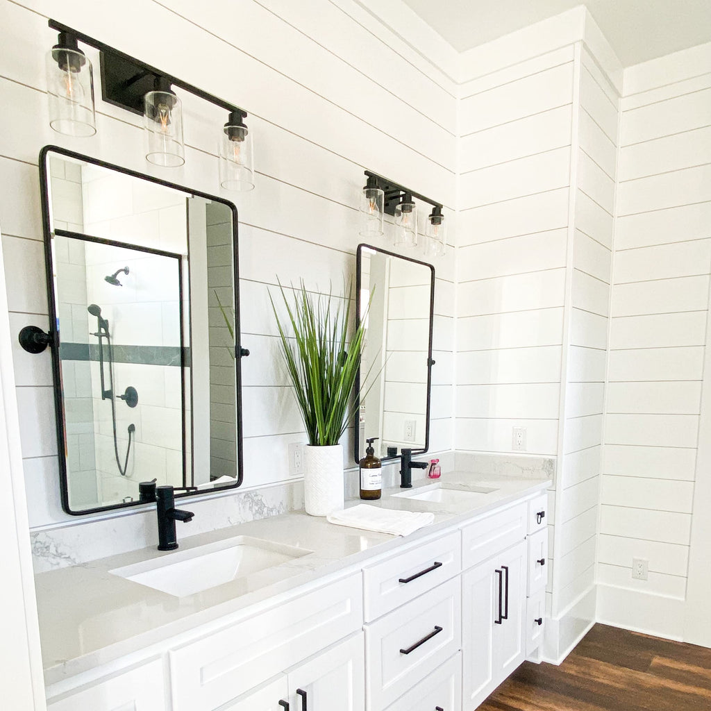 Matt Black Pivot Rectangle Bathroom Vanity Mirrror Farmhouse Tiltable Rounded Metal Framed Pivoting Bathroom Mirror