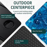 45″ Outdoor Propane Fire Pit Table – 50000 BTU Rectangular Patio Fire Table with Glass Wind Guard, Cover & Fire Glass – Modern Gray Steel Outdoor - Image 6