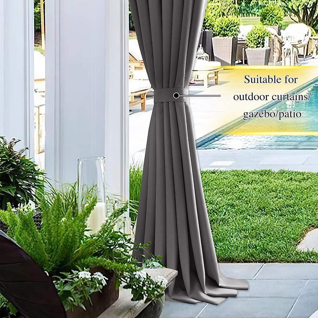 Strong Magnetic Curtain Tiebacks-Curtain Tiebacks for Wall No Screws Perfect of Curtains (Grey, 15 X 4 Inches, Set